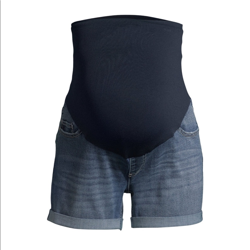 Maternity Denim Shorts with Full Panel - Picture 5 of 6